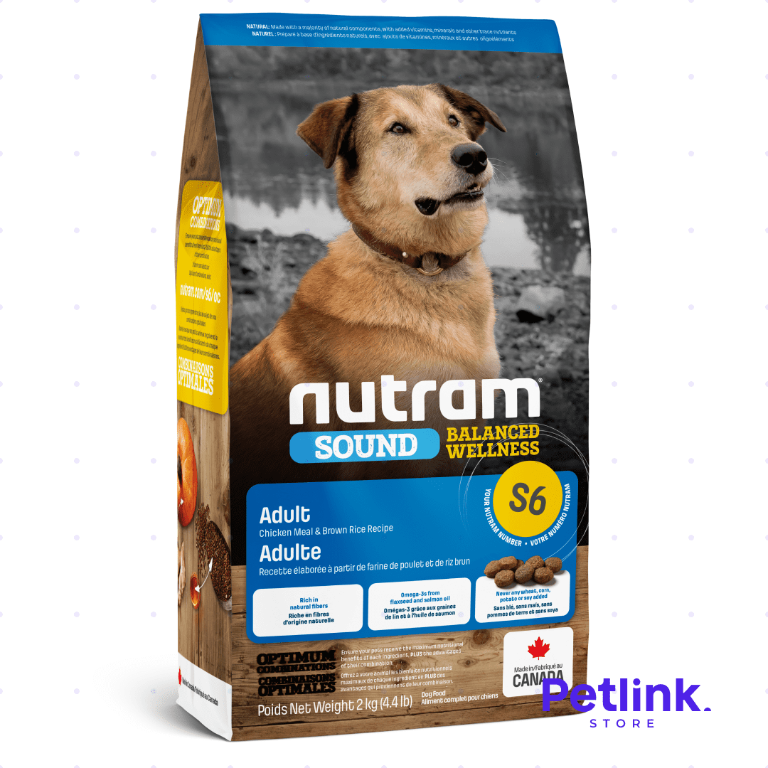 NUTRAM SOUND S6 ALIMENTO SECO PERRO ADULTO RAZA MEDIANA FORMULA POLLO Y ARROZ INTEGRAL BOLSA 2 KILOS