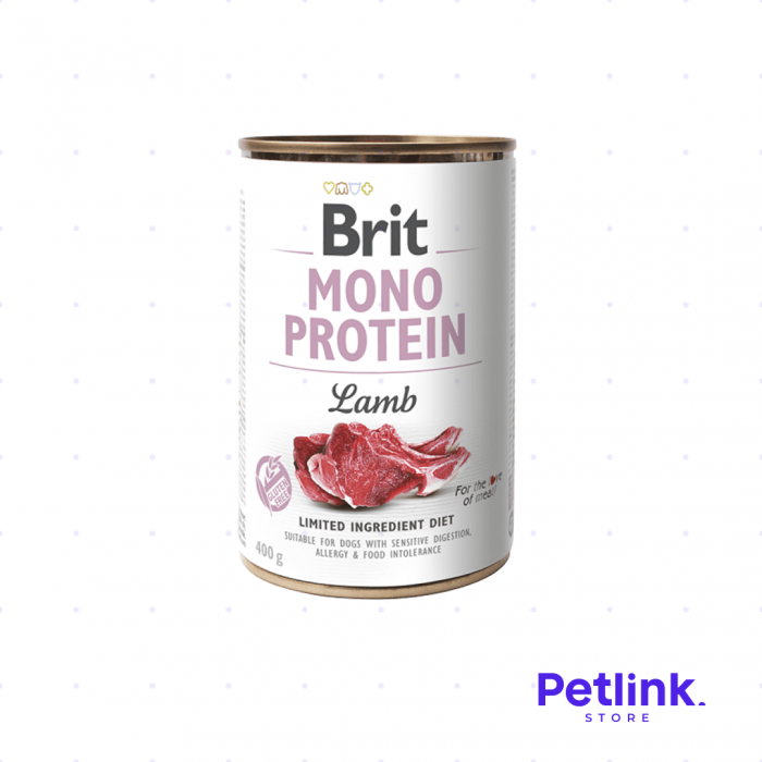 BRIT CARE ALIMENTO HUMEDO PERRO ADULTO TODAS LAS RAZAS FORMULA MONOPROTEINA CORDERO LATA 400 GRAMOS