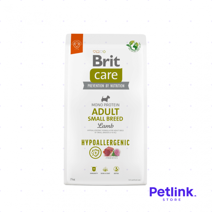 BRIT CARE ALIMENTO SECO HIPOALERGENICO PERRO ADULTO RAZA PEQUENA FORMULA CORDERO 7 KILOS