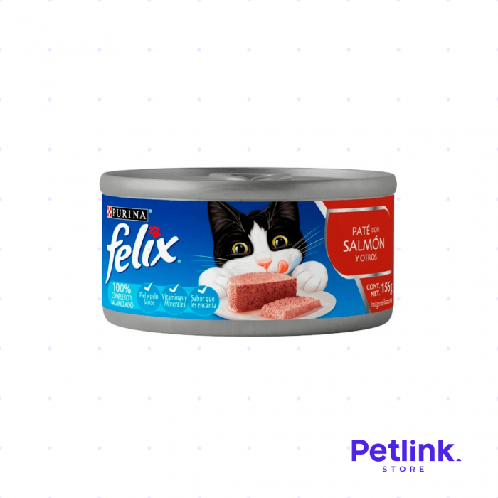 FELIX ALIMENTO HUMEDO PARA GATO PATE DE SALMON LATA 156 GRAMOS