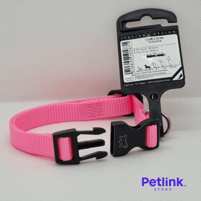 FERPLAST COLLAR DE NYLON PARA PERRO RAZA PEQUENA MODELO CLUB C15/44 COLOR ROSADO