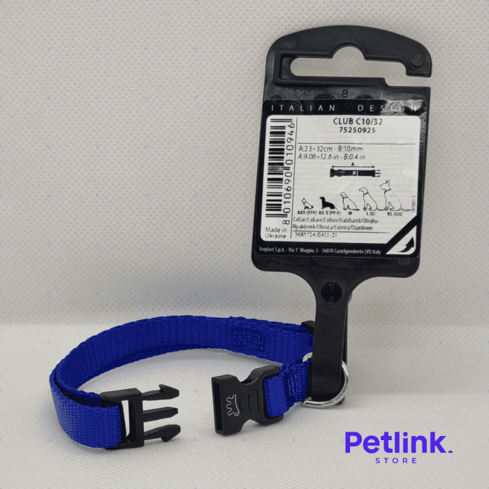 FERPLAST COLLAR DE NYLON PARA PERRO RAZA PEQUENA MODELO CLUB C10/32 COLOR AZUL