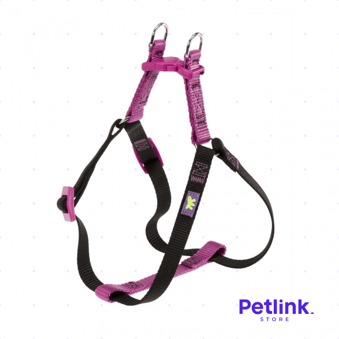 FERPLAST ARNES DE NYLON PARA PERRO RAZA PEQUENA MODELO EASY COLOURS COLOR VIOLETA CON NEGRO