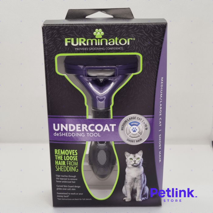 FURMINATOR CEPILLO DESLANADOR DE PELAJE PARA GATO MEDIANO Y GRANDE DE PELO CORTO