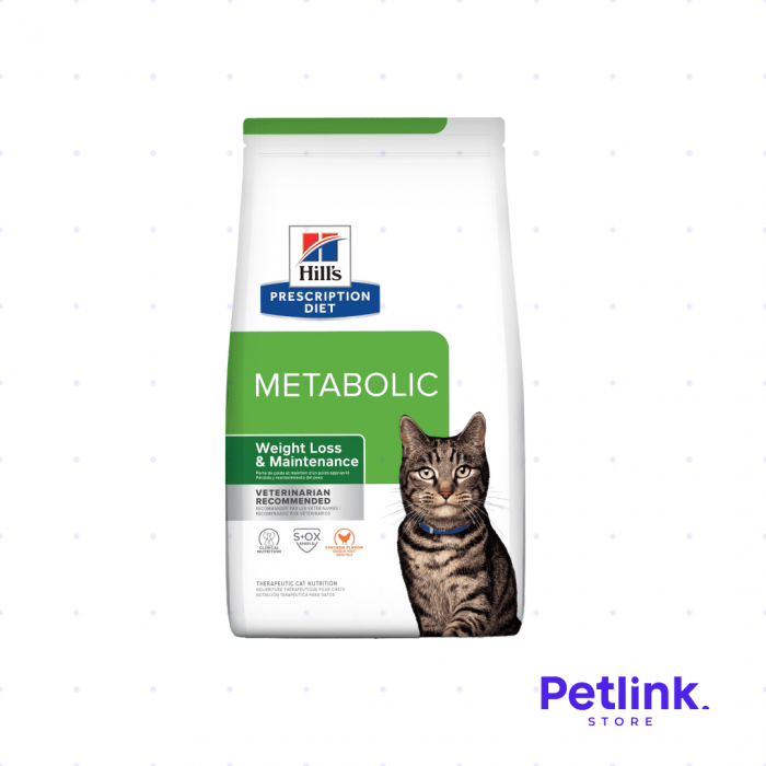 HILLS PRESCRIPTION DIET METABOLIC ALIMENTO SECO GATO ADULTO PERDIDA Y CONTROL DE PESO RECETA POLLO BOLSA 1.80 KILOS