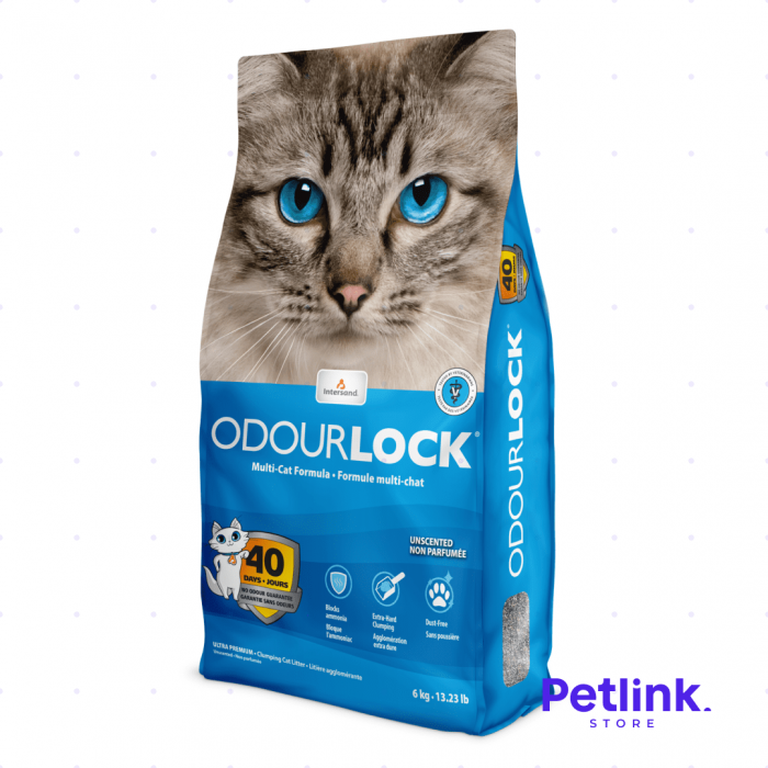 INTERSAND ODOUR LOCK ARENA PARA GATO CON BLOQUEO DE OLOR SIN AROMA BOLSA 6 KILOS