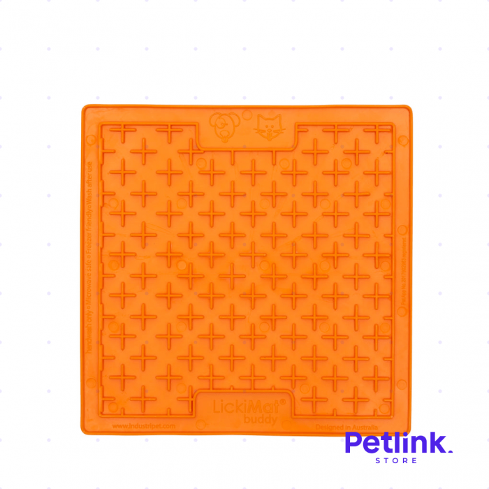 LICKIMAT PLATO ALIMENTADOR LENTO PARA PERROS MODELO BUDDY COLOR NARANJA