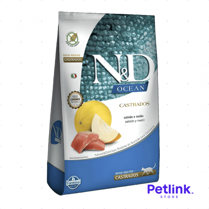 N&D ALIMENTO SECO GATO ADULTO CASTRADO O ESTERILIZADO RECETA SALMON 7.5KG