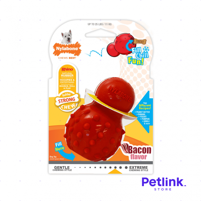 NYLABONE STRONG JUGUETE MASTICACION INTENSA FORMA DE CONO RELLENABLE PARA PERRO PEQUENO COLOR ROJO