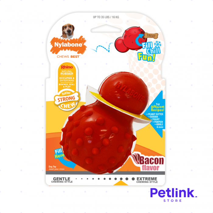 NYLABONE STRONG JUGUETE MASTICACION INTENSA FORMA DE CONO RELLENABLE PARA PERRO MEDIANO COLOR ROJO