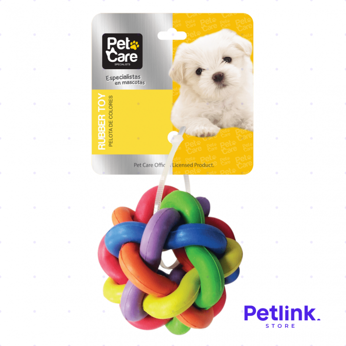 PETCARE JUGUETE PELOTA DE COLORES DE GOMA PEQUENA PARA PERROS