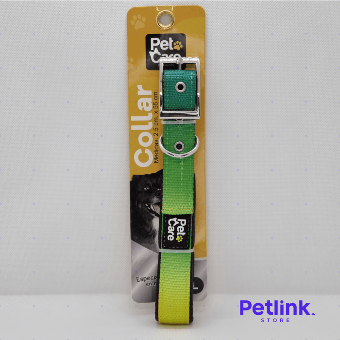 PETCARE COLLAR DE NYLON PARA PERRO RAZA GRANDE MODELO MULTICOLOR MEDIDAS 2.5CM X 55CM