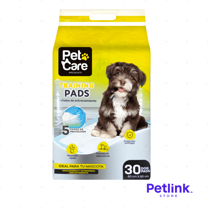 PETCARE PANALES DE ENTRENAMIENTO PERRO PAQUETE 30 UNIDADES (60 X 60 CM)