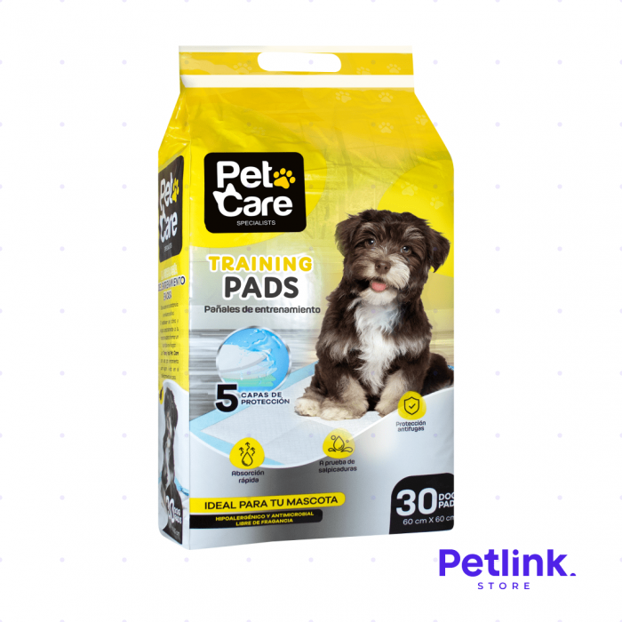 PETCARE PANALES DE ENTRENAMIENTO PERRO PAQUETE 30 UNIDADES (60 X 60 CM)